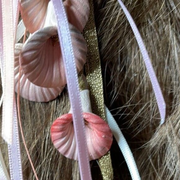 Vintage 80s Lurex Metallic Floral Ribbons Hair Comb main image 10